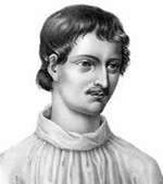 Απεικονίσεις των Νικόλαου Κουζάνου, Giordano Bruno και Pierre Gassendi.
